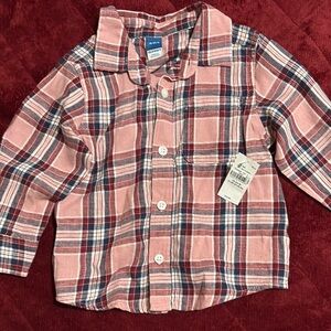 Plaid Kids Shirt - Pink and Blue